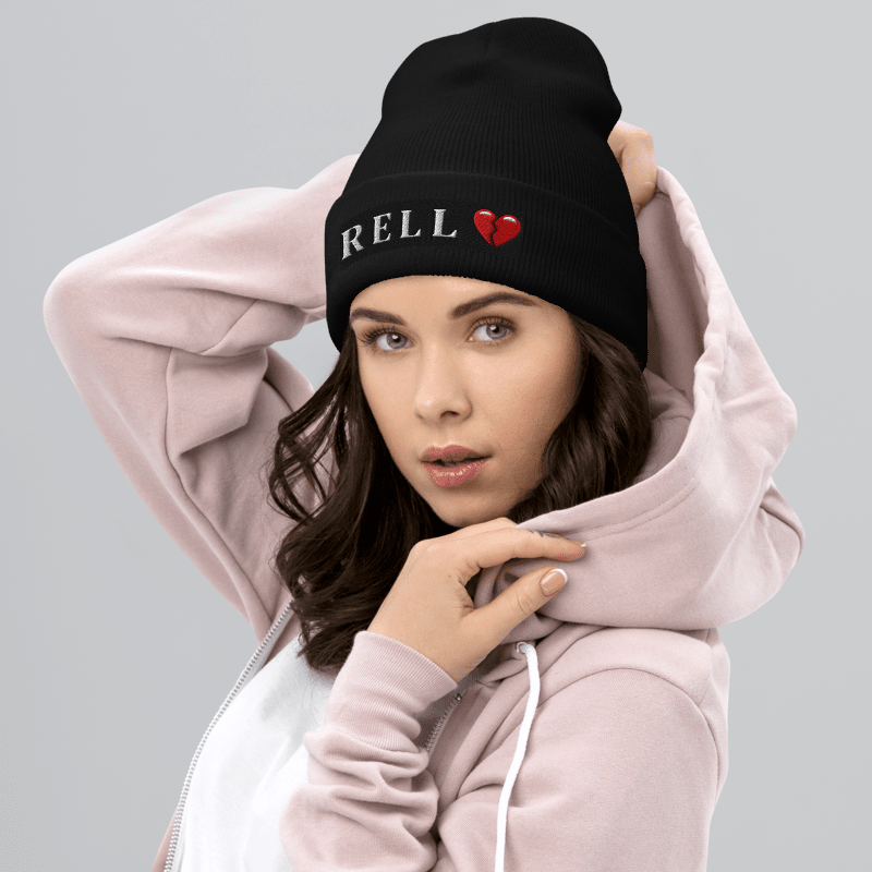 RELL❤️  |  Broken Heart Cuffed Beanie